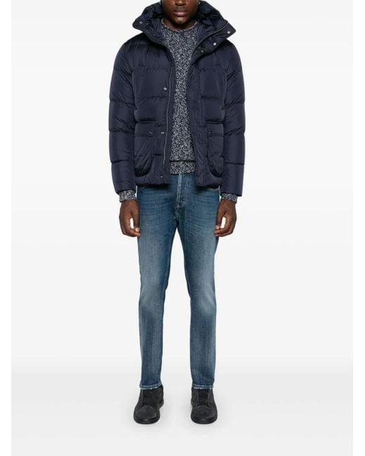 Herno Blue Hooded Puffer Jacket for men