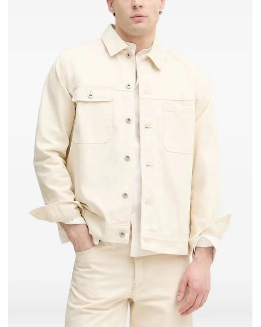 Lindbergh Natural Flap-Pocket Denim Jacket for men