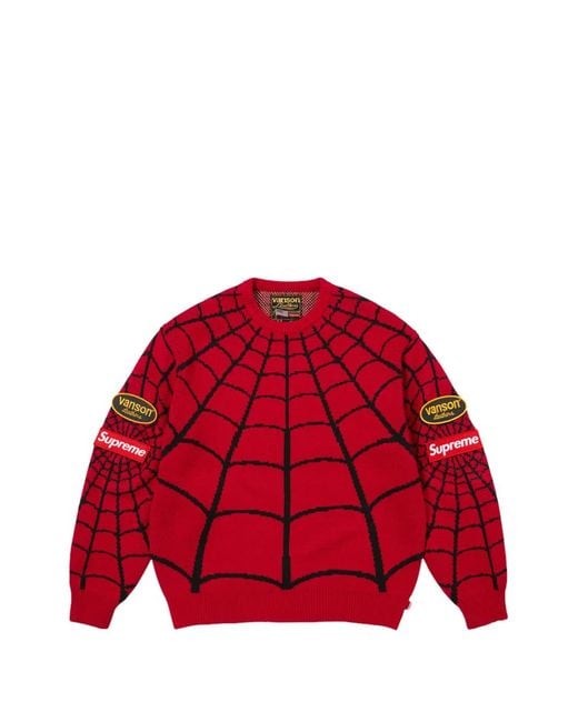 Supreme Red X Vanson Leathers X Marvel Sweat À Imprimé Spider for men
