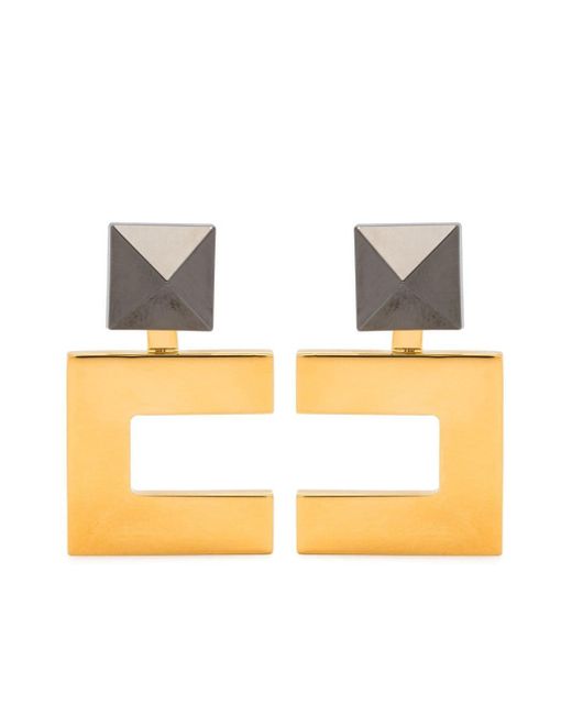 Elisabetta Franchi Metallic Logo-shaped Stud Earrings