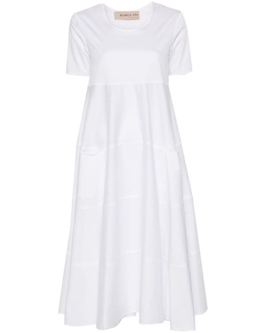 Blanca Vita White Arabide Poplin Dress