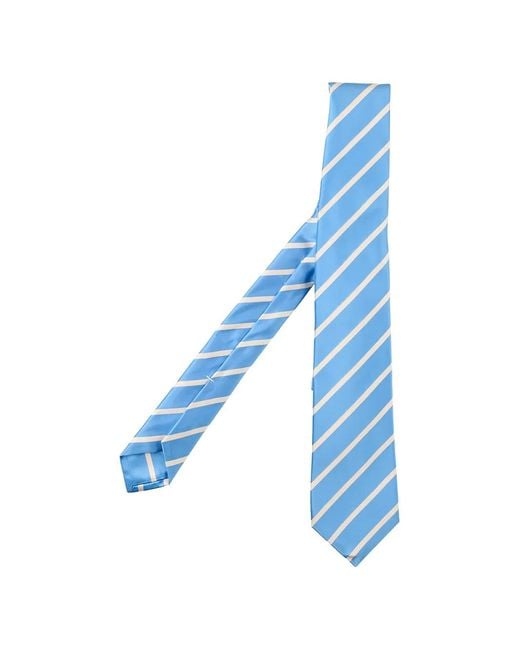 Kiton Blue Cravate À Rayures Diagonales for men