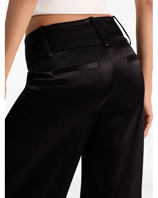 Alice + Olivia Low Waist Broek Met Wijde Pijpen in het Black