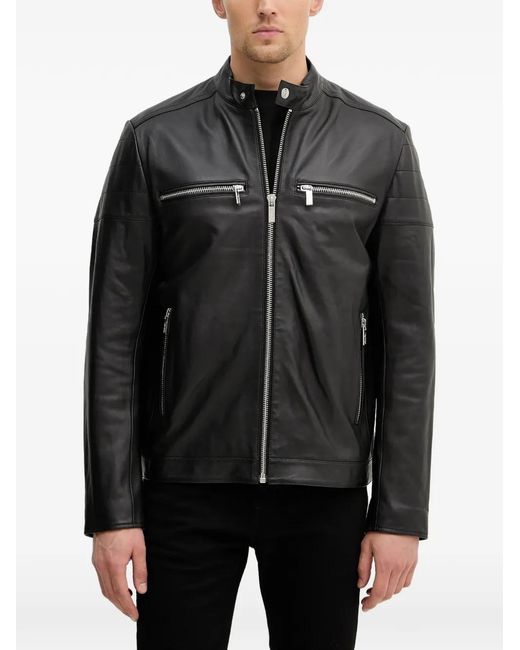 Karl Lagerfeld Black Zip-Front Jacket for men