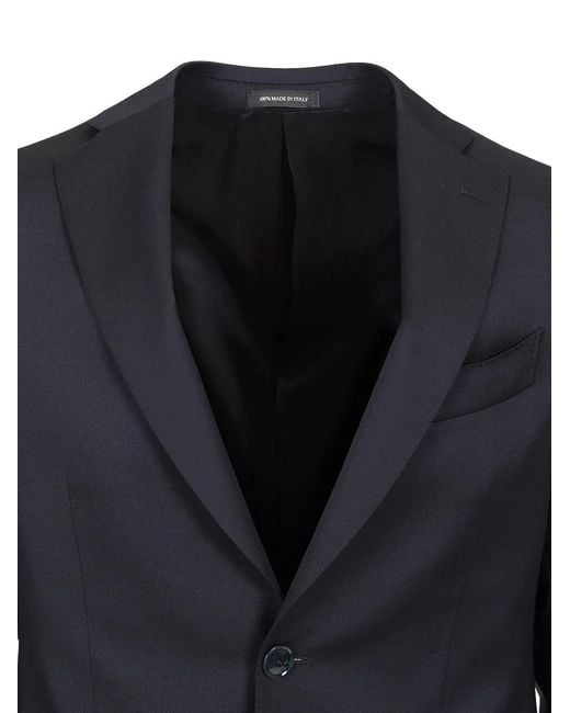 Al Duca D'aosta Blue Single-Breasted Wool Suit for men