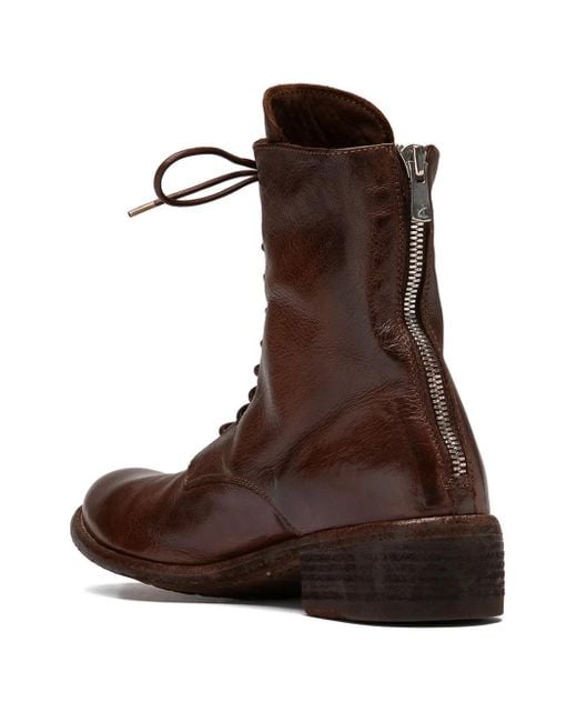 Officine Creative Brown Leather Ankle Boots