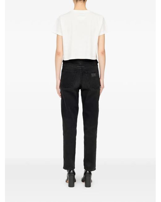 MM6 by Maison Margiela White Flipped-Print Overdyed T-Shirt