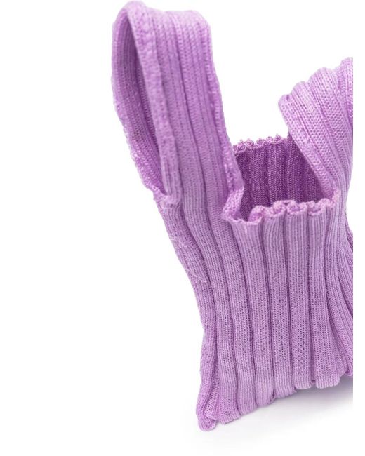 a. roege hove Purple Katrine Ribbed Knit Bag