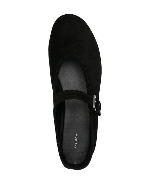 The Row Black Boheme Mj Suede Ballerina Shoes