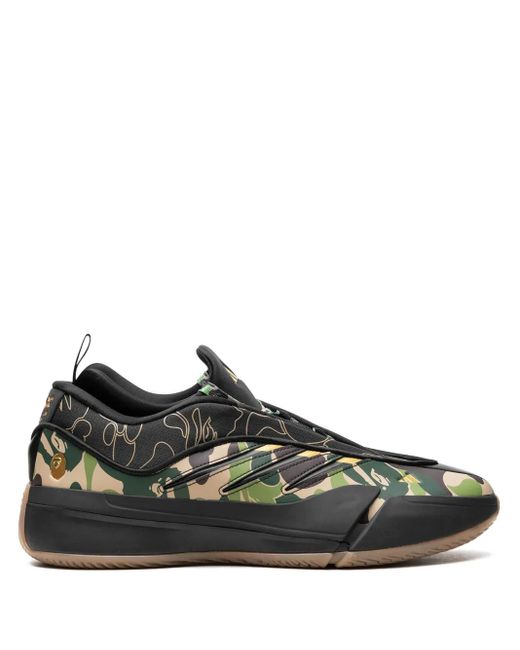 Adidas Black Camo Print Lace-Up Sneakers for men