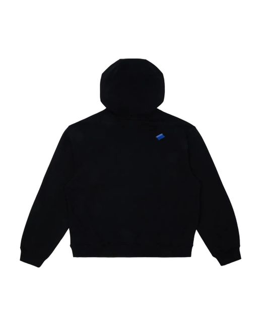 Adererror Blue Logo-Print Hoodie for men