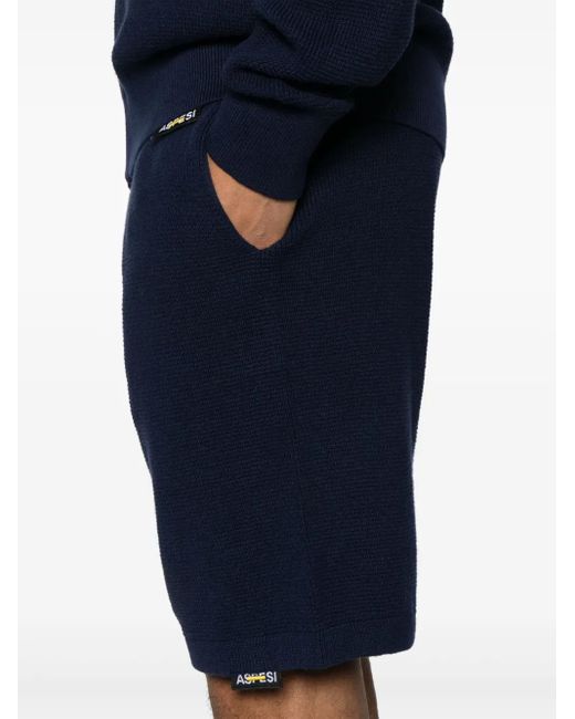 Aspesi Blue Knitted Shorts for men