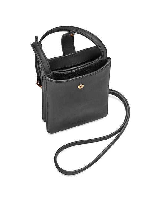 Shinola Black Leather Crossbody Bag