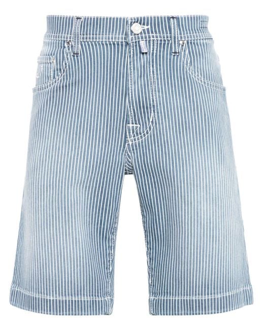 Jacob Cohen Gestreifte Jeans-Shorts in Blue für Herren