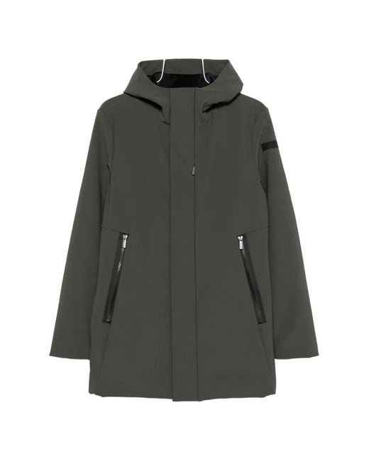 Rrd Gray Hooded Zip-Up Coat for men