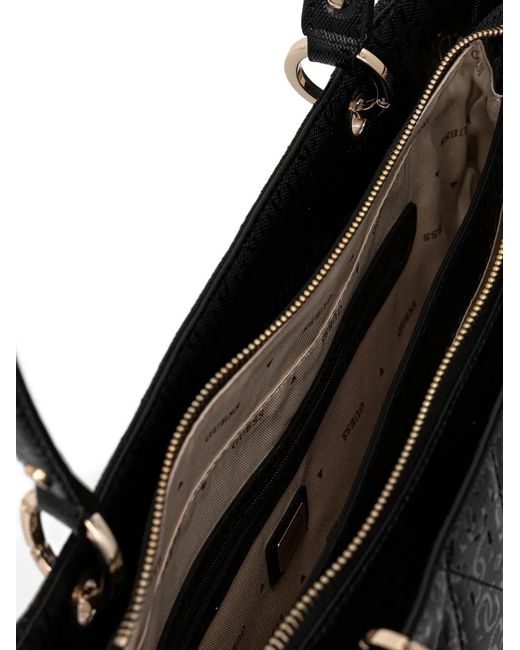 Guess Black Quilted-Pattern Shoulder Bag