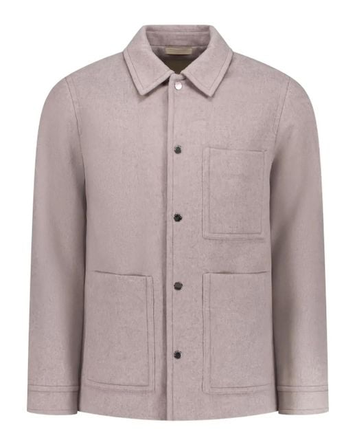 Woolrich Hemdjacke mit aufgesetzten Taschen in Pink für Herren