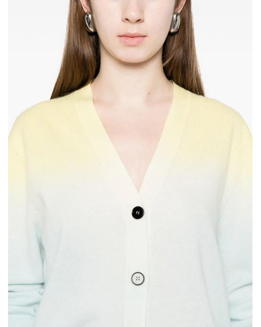Jil Sander White Buttoned Gradient Cardigan