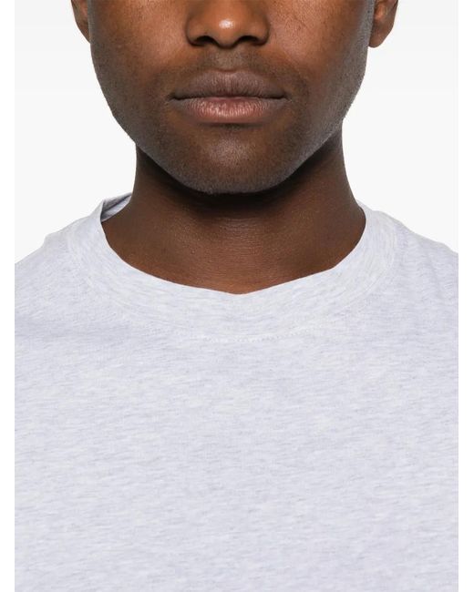 Brunello Cucinelli White Mélange-Effect T-Shirt for men