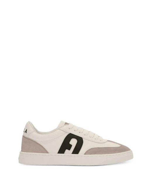 Furla White Step Logo-Detail Sneakers