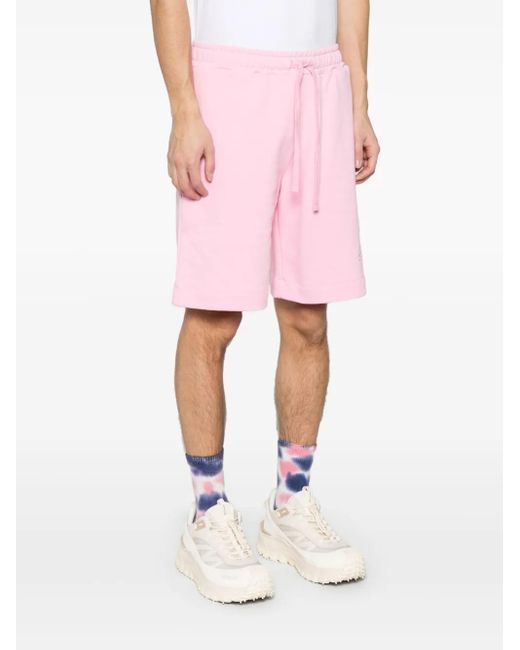 GARMENT WORKSHOP Pink Embroidered-Logo Shorts for men