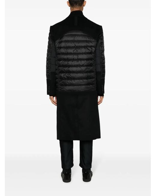 Junya Watanabe Black Logo-Print Single-Breasted Padded Coat for men