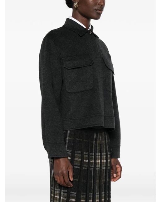 Bompard Black Double-Sided Pocket-Detail Jacket