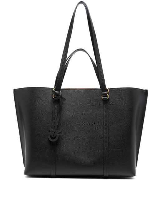 Pinko Black Love-birds-motif Leather Bag