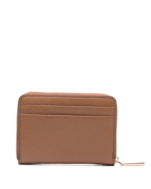 MICHAEL Michael Kors Brown Pebbled Leather Zip Wallet