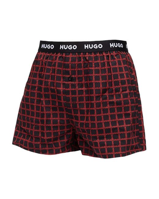 HUGO Set aus drei Boxershorts mit Logo-Bund in Red für Herren