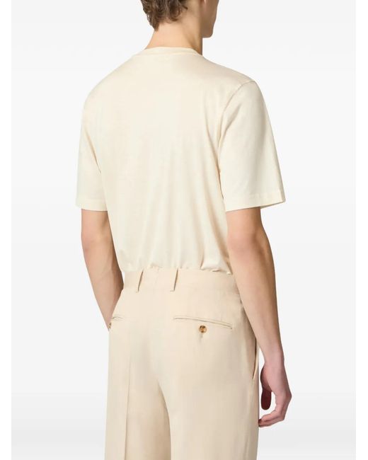 Lardini White Ribbed T-Shirt for men
