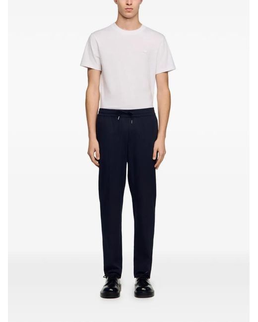 Sandro Blue Elasticated Straight-Leg Trousers for men