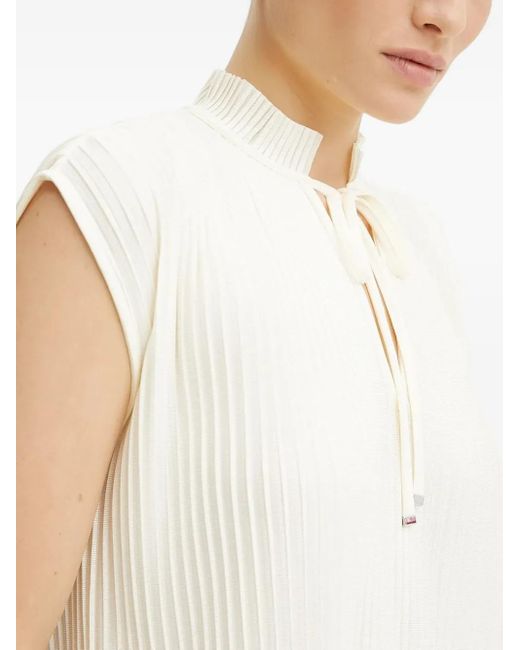 Boss Geplooide Top in het White
