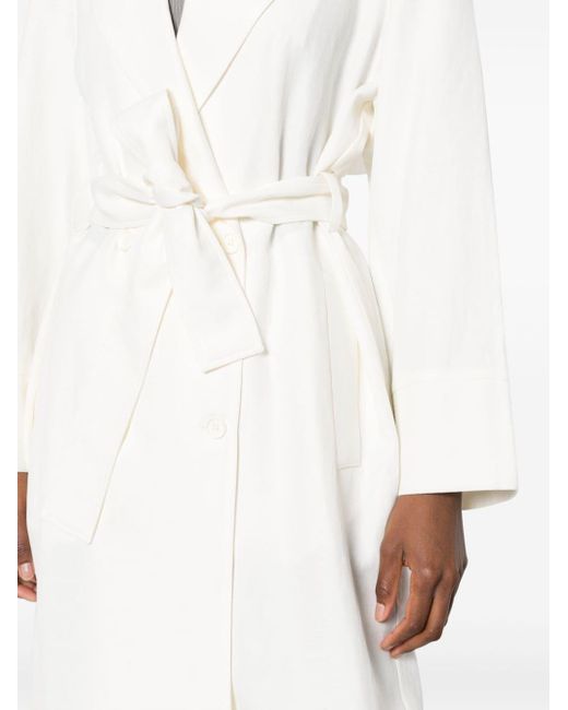 P.A.R.O.S.H. White Double-breasted Trench Coat