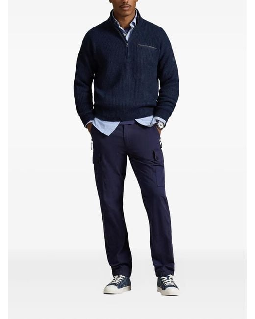 Polo Ralph Lauren Blue Half-Zip Sweater for men