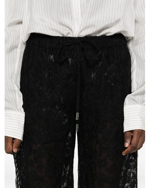 Ermanno Scervino Black Lace-Trimmed Trousers