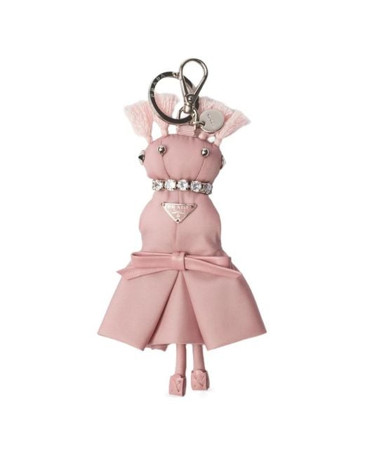Portachiavi Con Nappa di Prada in Pink
