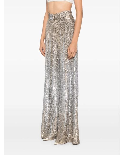 Elie Saab Metallic Gradient-Sequinned Trousers