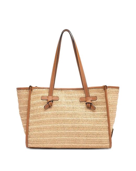 Gianni Chiarini Natural Marcella Straw-Effect Tote Bag