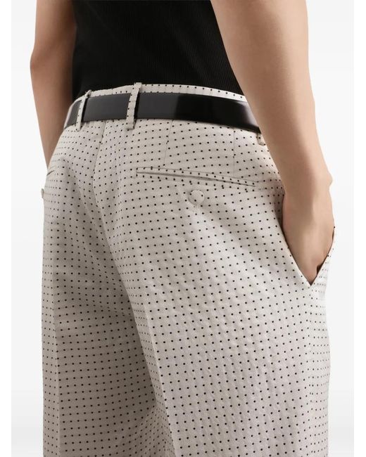 Dolce & Gabbana White Jacquard-Pattern Trousers for men