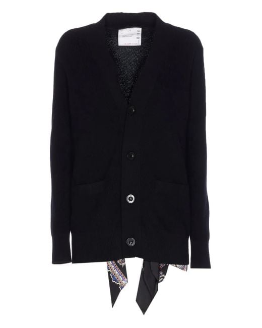 Sacai Black Button-down cardigan