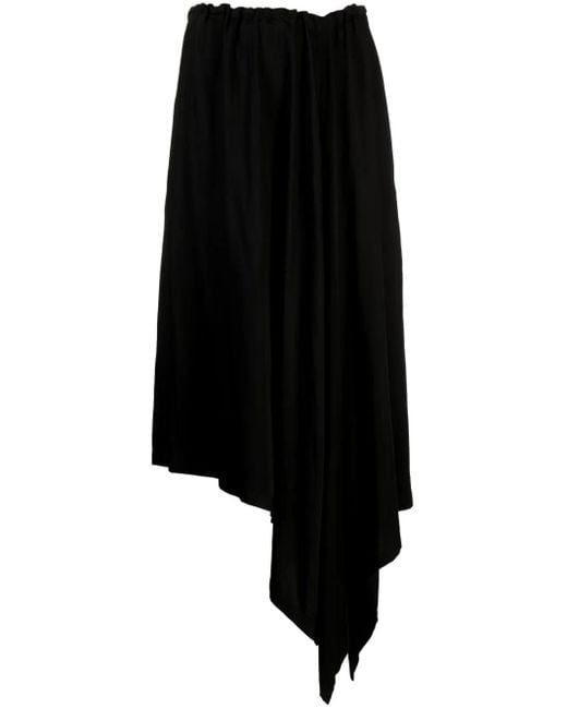 Yohji Yamamoto Black Haremshose Aus Satin Mit Kordelzug