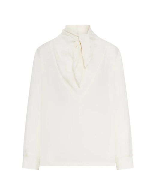 Max Mara White "Mxmbadia" Classic Silk Shirt