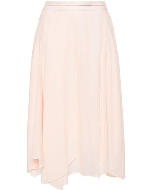 Peserico Pink Bead-detail Asymmetric Skirt