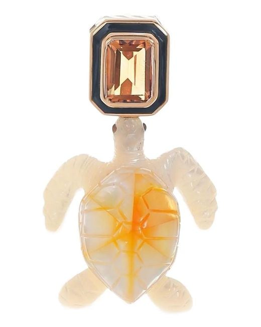 Dezso by Sara Beltran Metallic 18Kt Rose Turtle Citrine Pendant Necklace