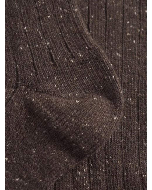 Norse Projects Brown Bjarki Speckled Socks for men