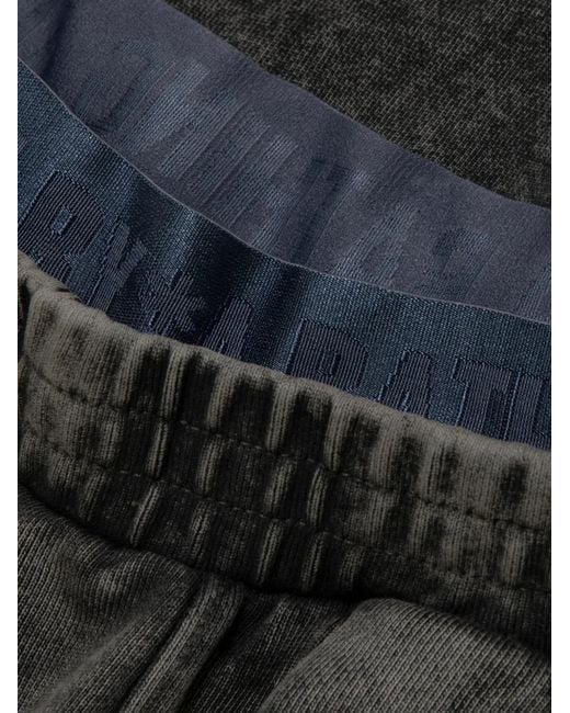 Aape By A Bathing Ape Black Acid-Wash Heart-Charm Sweat Pants