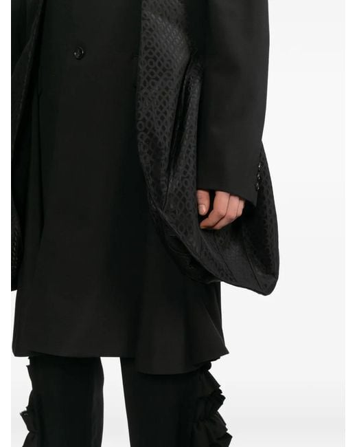 Comme des Garçons Black Monogram Pattern Open Coat for men