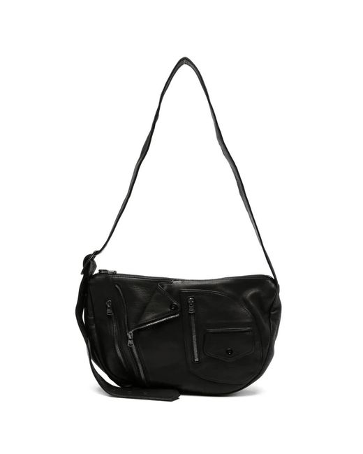 Yohji Yamamoto Black Zip-Detail Shoulder Bag for men