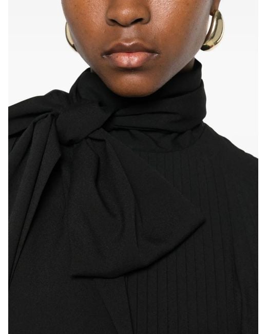 P.A.R.O.S.H. Black Pleated Mini Dress